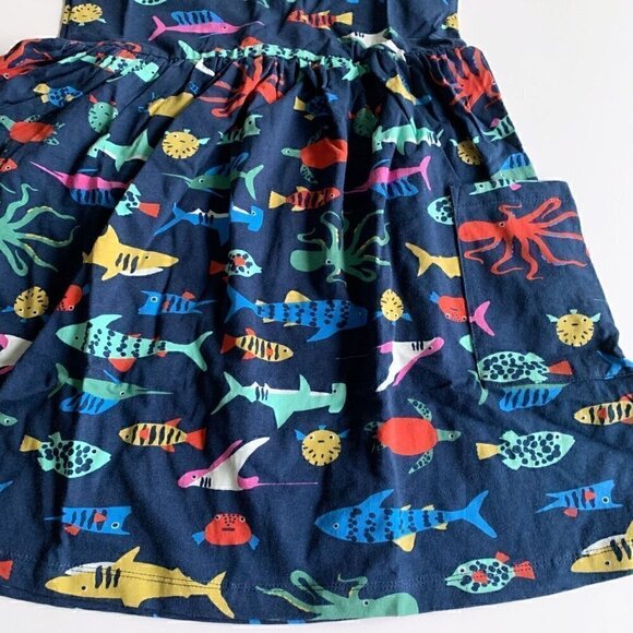 NEW Hanna Andersson Girl Sea life Print Girl Dress With Pockets 10 Years 140 Cm - Picture 3 of 9